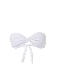 Martinique White Pique Bandeau Padded Twist Bikini Top