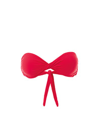 Martinique Red Bandeau Padded Twist Bikini Top
