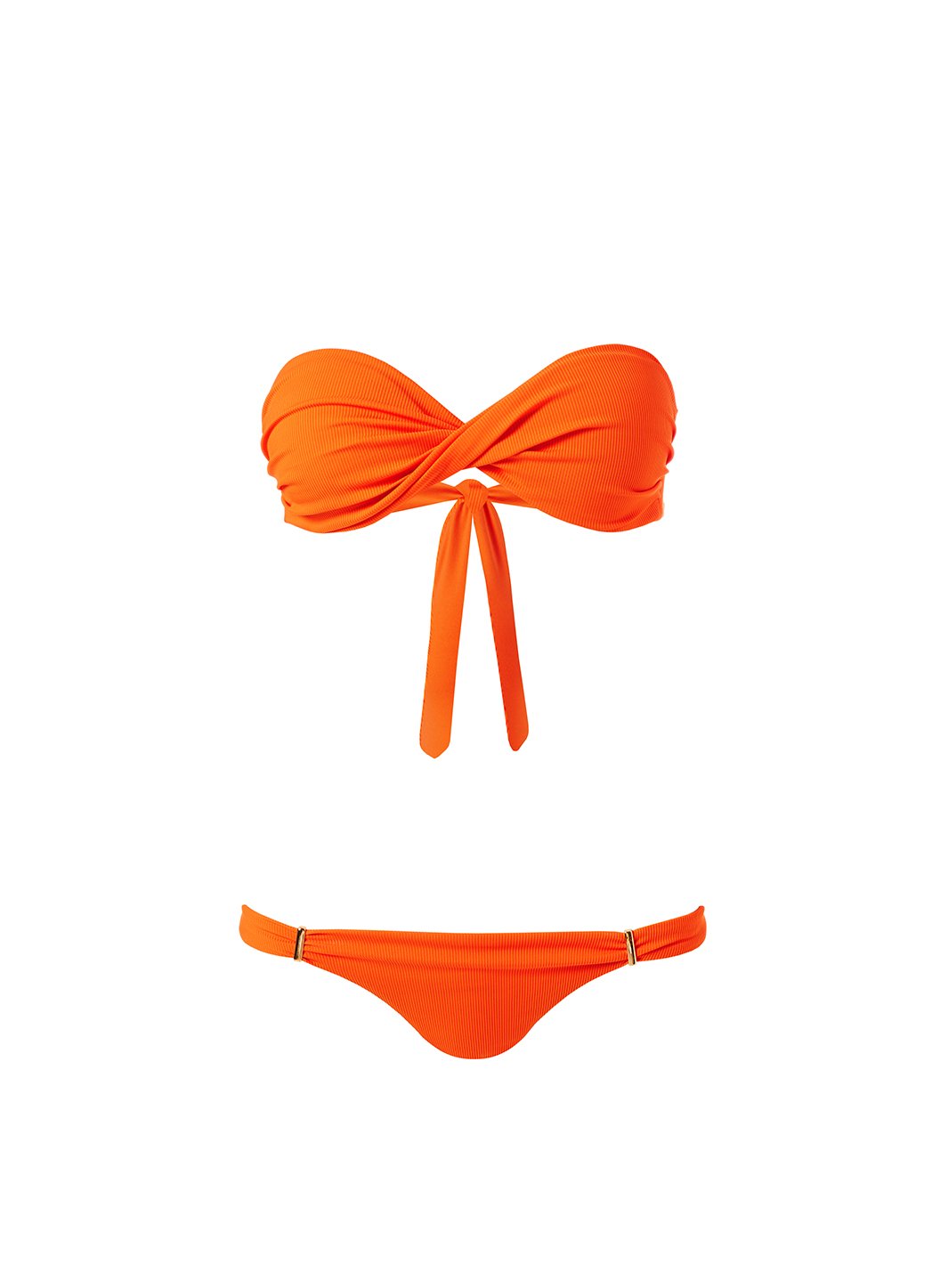 Martinique Ribbed Papaya Bikini Top