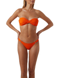 Martinique Ribbed Papaya Bikini Top