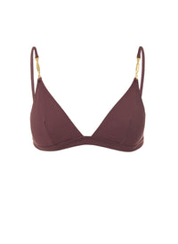 Mexico Walnut Bralette Gold Link Bikini Top