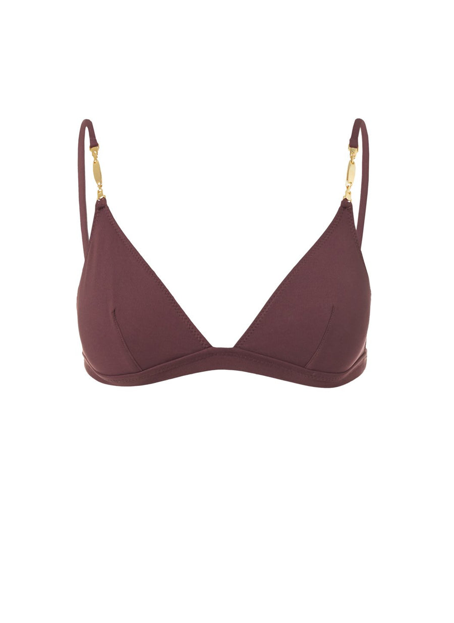 Mexico Walnut Bralette Gold Link Bikini Top