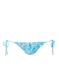 Miami Blue Leaf Tie Side Bikini Bottom