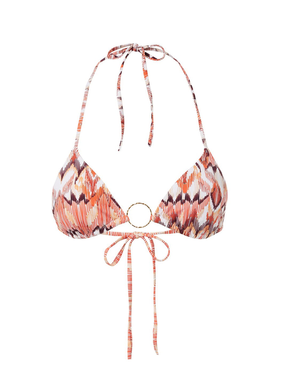 Miami Ikat Triangle Ring Bikini Top