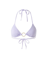 Miami Lavender Ribbed Bikini Top Cutout