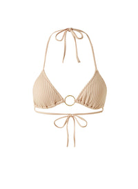 Miami Tan Ribbed Bikini Top Cutout