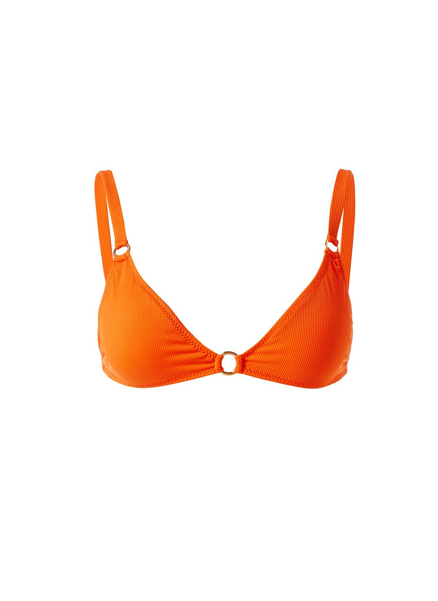 Montenegro Ribbed Papaya Bikini Top