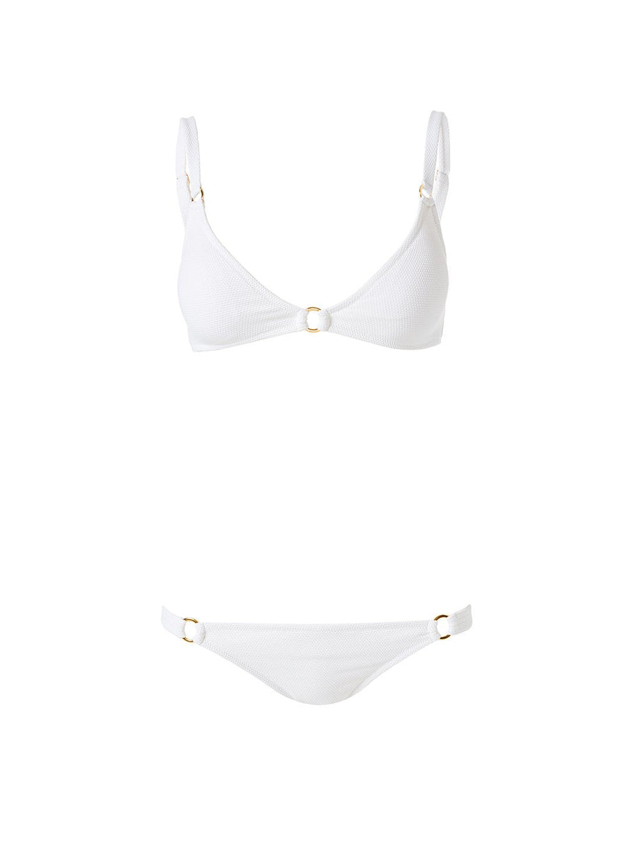Montenegro White Pique Bikini Top