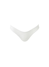 Montreal White Ribbed Bikini Bottom