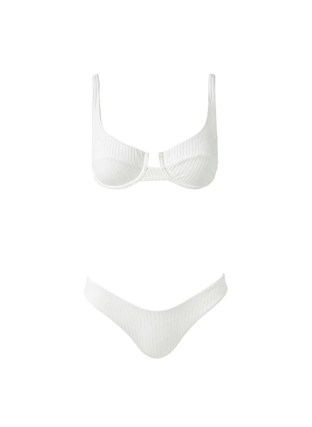 Montreal White Ribbed Bikini Cutout 2023  