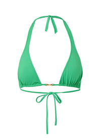Mustique Green Halterneck Gold Link Bikini Top