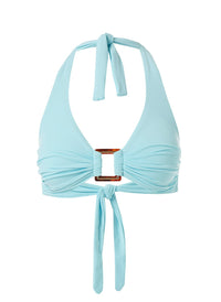 Paris Sky Halterneck Rectangle Trim Bikini Top