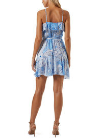 Peacock Blue Paisley Dress