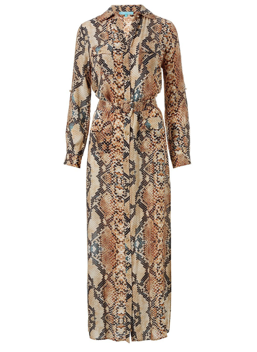 Peggy Snake Print Dress Cutout 