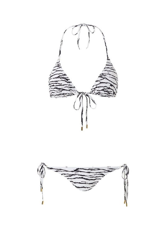 Porto Tiger Print Tie-Front Triangle Bikini