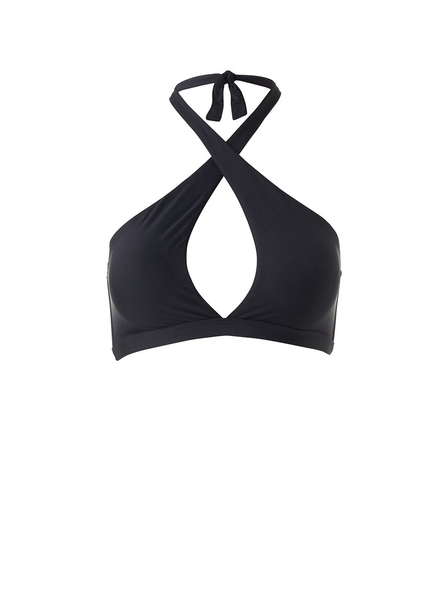 Prague Black Bikini Top Cutout