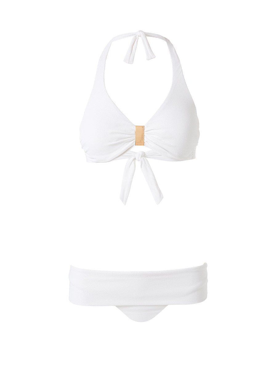 Provence White Pique Bikini Cutout 