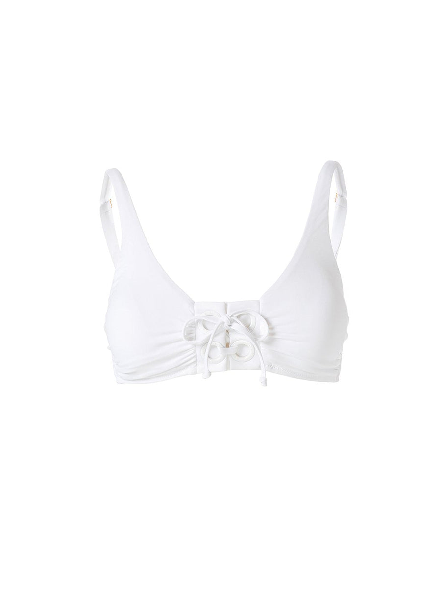 Salvador White Bikini Top Cutout 