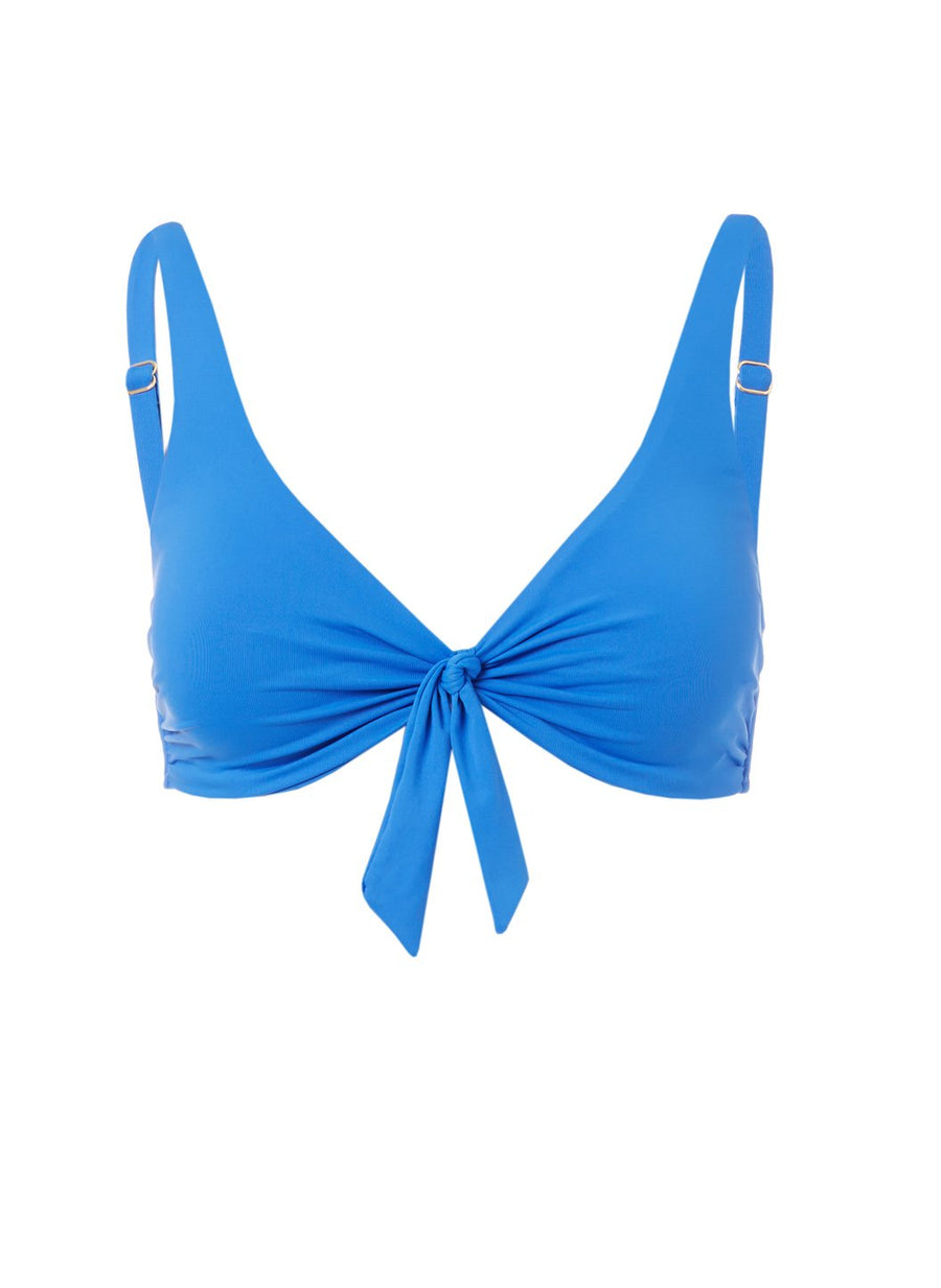 Sanjuan Cobalt Over The Shoulder Knot Supportive Bikini Top
