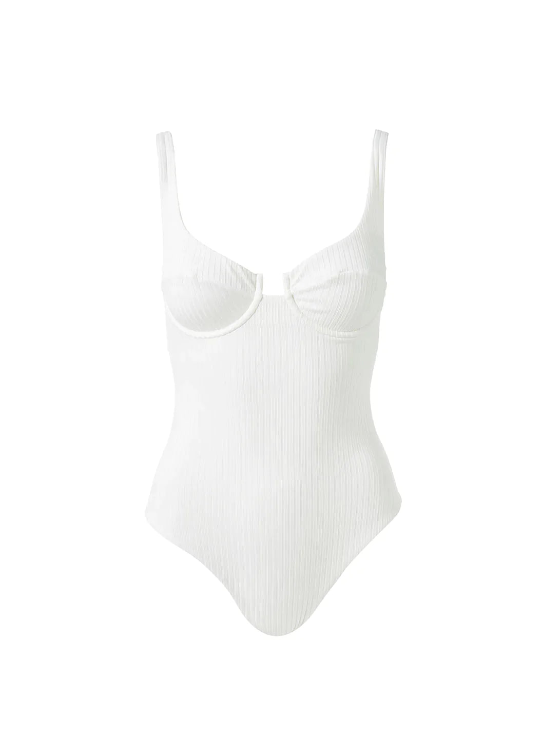 Sanremo White Ribbed Swimsuit Cutout 2023  