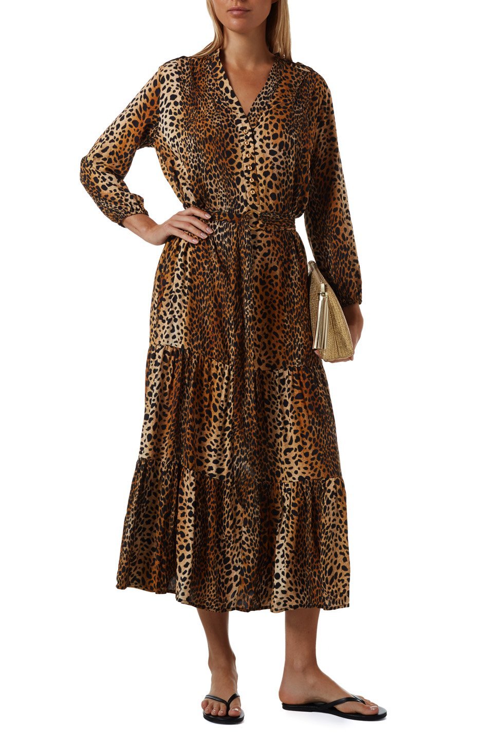 Cheetah print dress long sleeve clearance