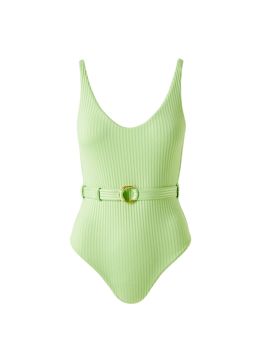 St_Tropez_Lime_Ribbed_Swimsuit_Cutout