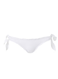 St Martin White Ribbed Bandeau Popper Bikini Bottom