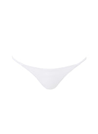 St Tropez White Ribbed Over The Shoulder Popper Crop Bikini Bottom