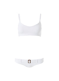 Tortola Ribbed White Bikini
