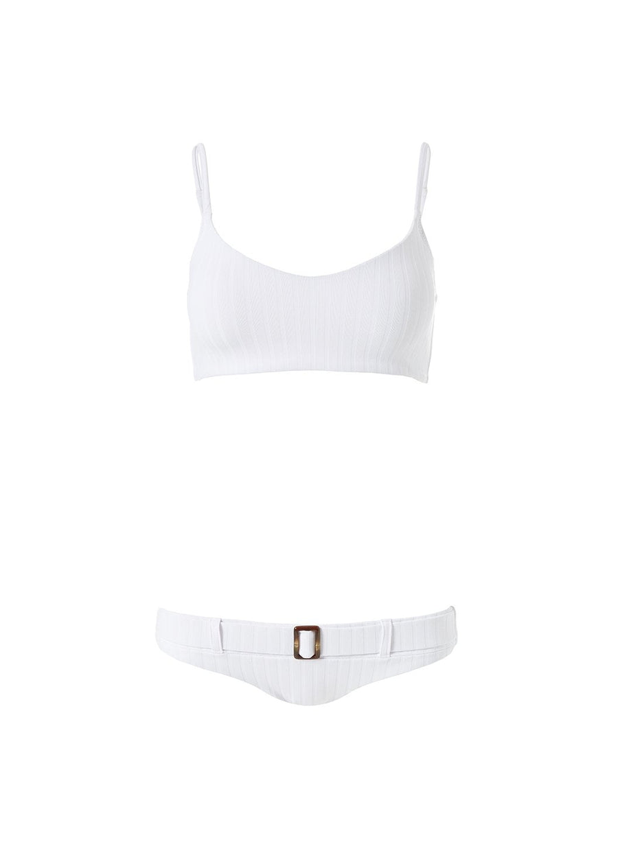Tortola Ribbed White Bikini