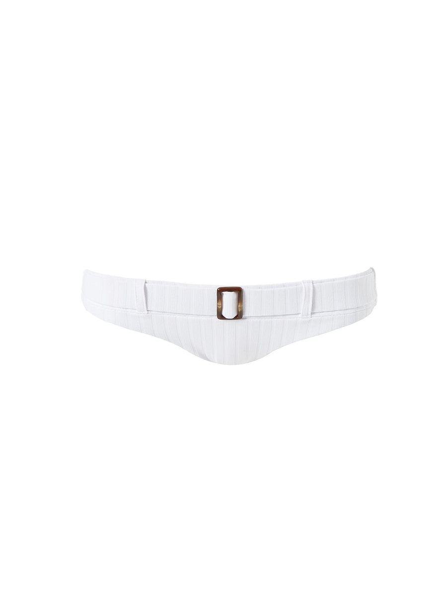 Tortola Ribbed White Bikini Bottom