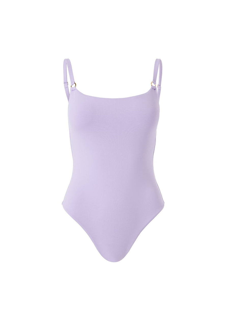 POSESHE Women's Regular & Plus Size Swimsuit, Towelling High Cut One Piece,  Lilac 
