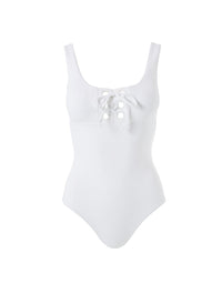 Tulum White Swimsuit Cutout 