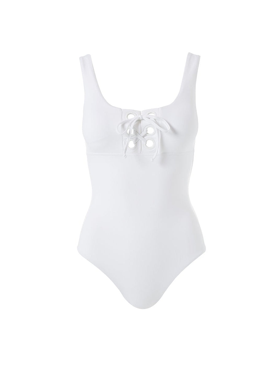 Tulum White Swimsuit Cutout 