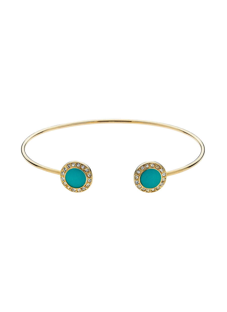 Turquoise Crystal Gold Bangle