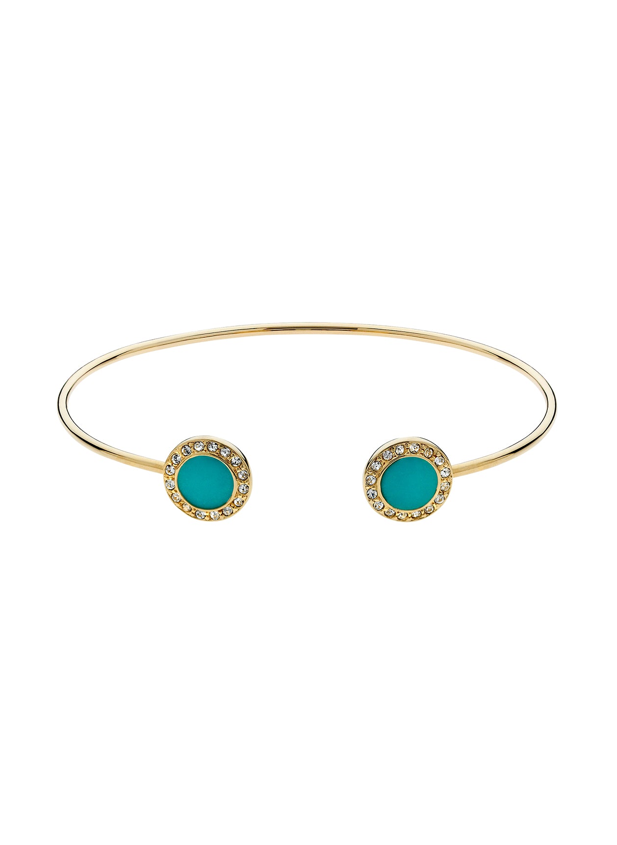 Turquoise Crystal Gold Bangle