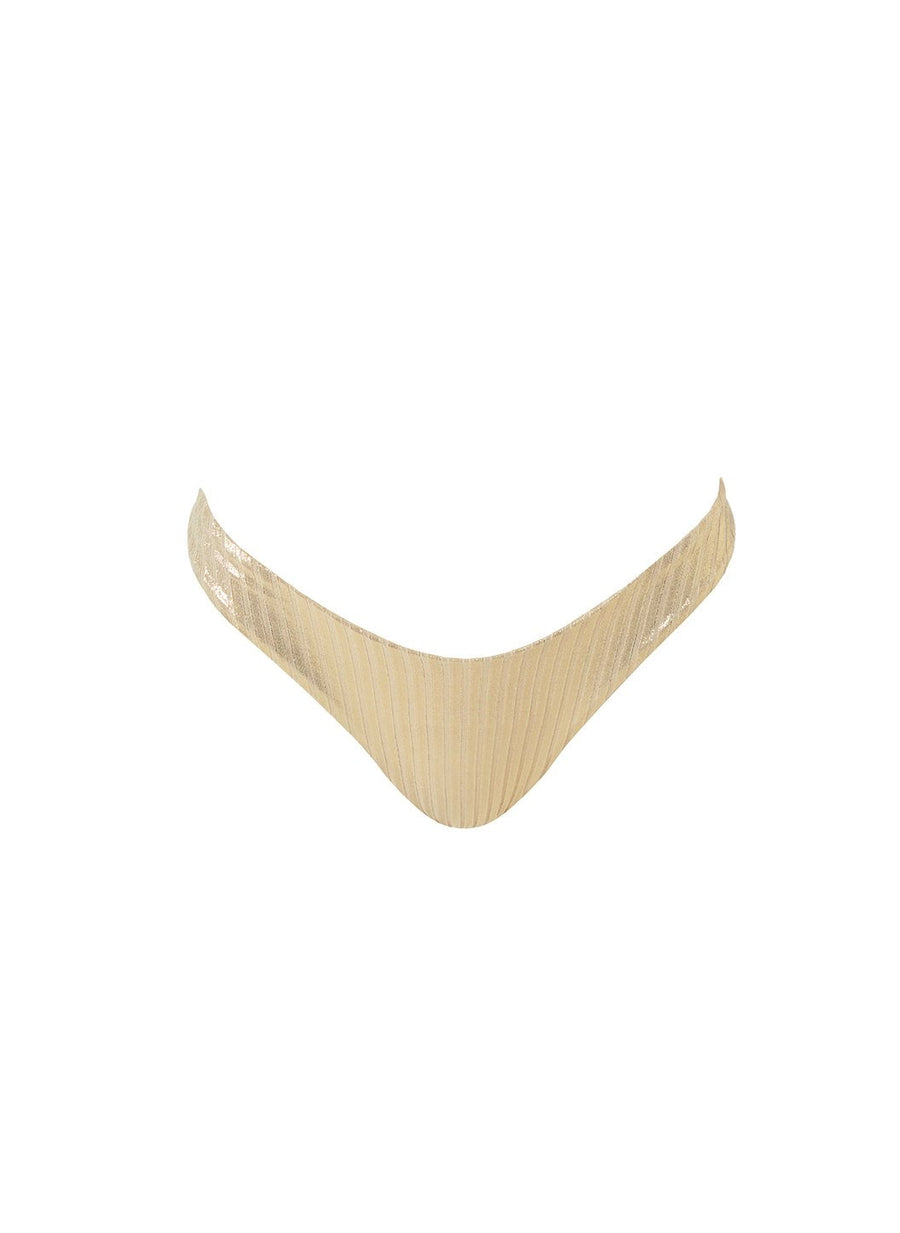 Vienna Ribbed Gold Bikini Bottom
