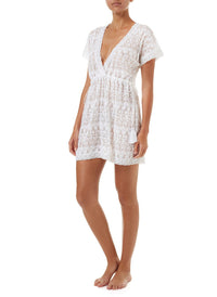 adelina white embroidered short tieside beach dress 2019 F