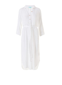 Alesha White Long Shirt Dress