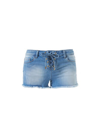 Alexi Blue Denim Shorts-Cutout