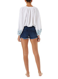 alexi blue denim laceup shorts 2019 B