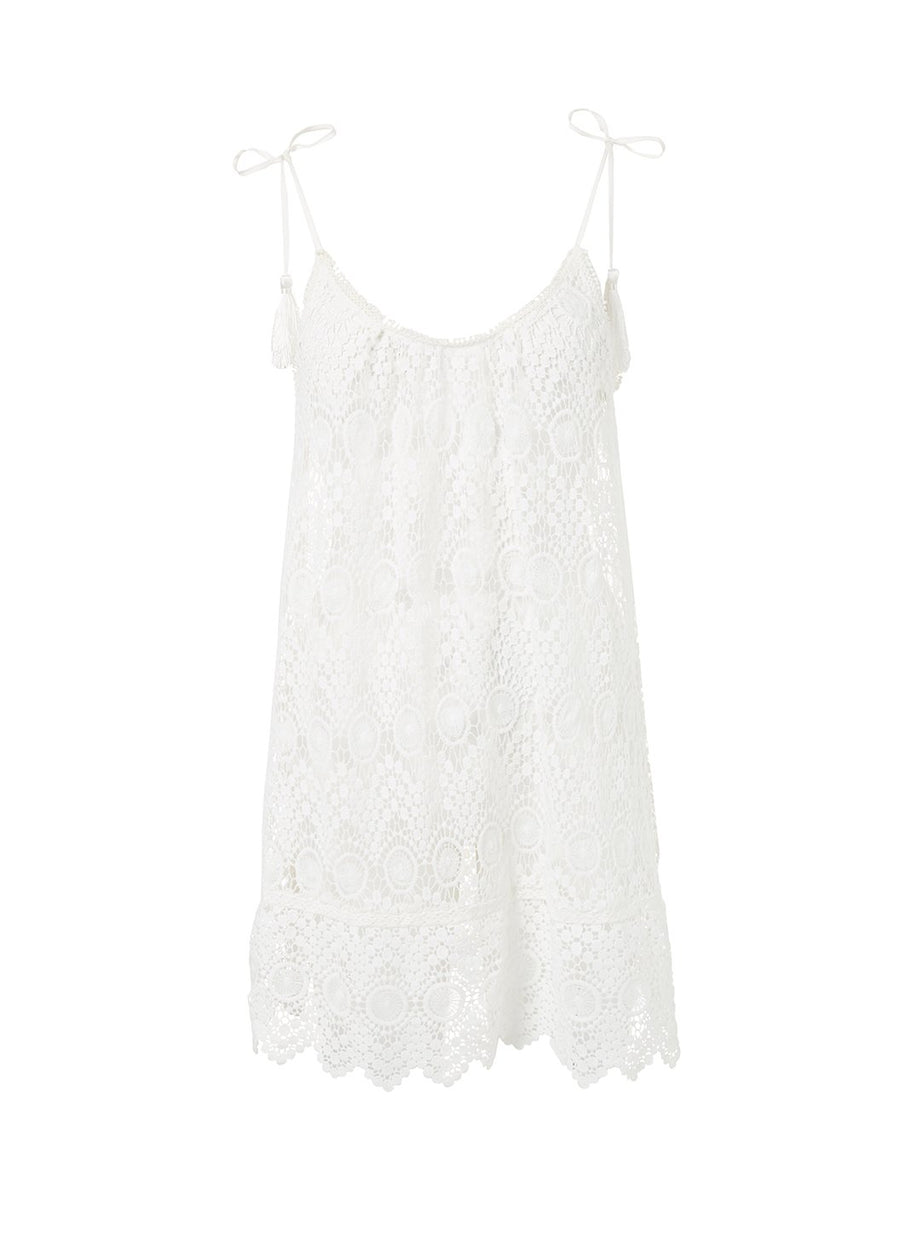ana cream lace short tieshoulder beach dress 2019