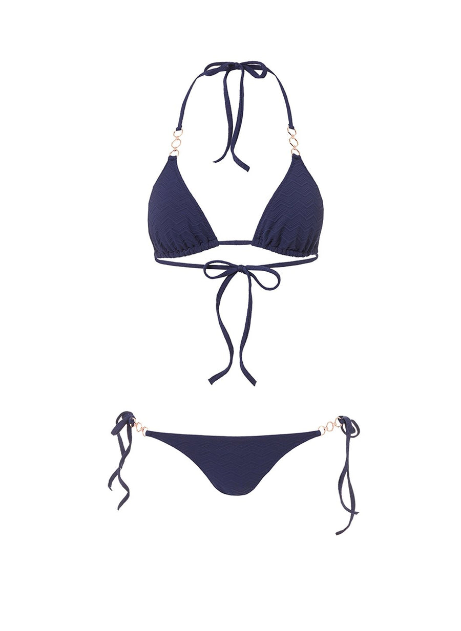 anguilla navy zigzag triangle triple ring bikini 2019