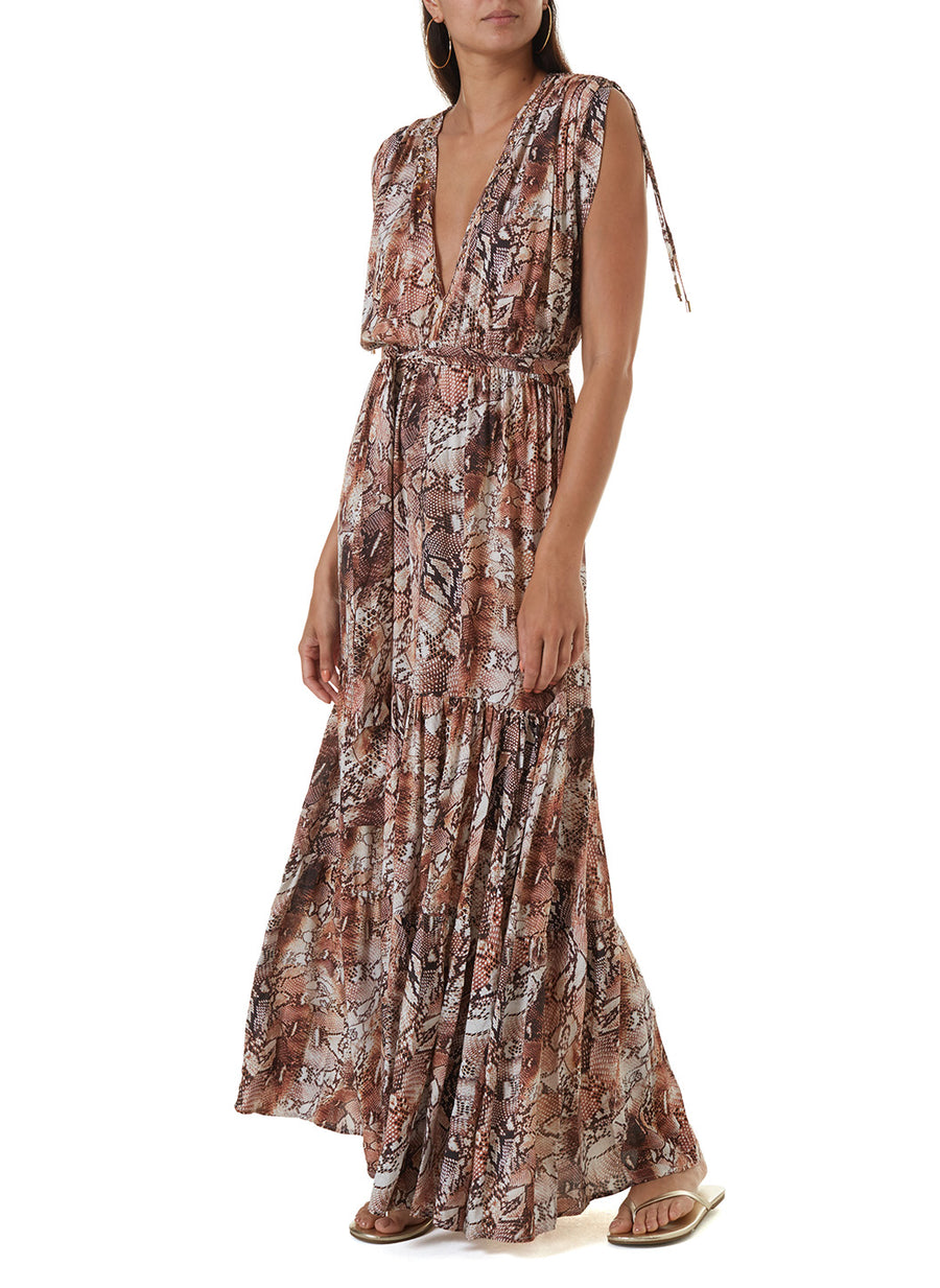 Aria Snake Long Dress