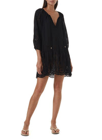 ashley black short kaftan 