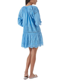 ashley blue cut work embroidery short kaftan model_B