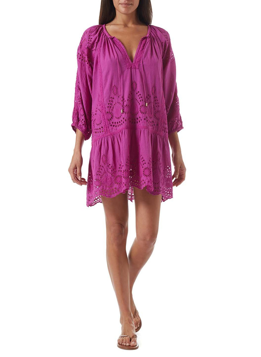 ashley viola cut work embroidery short kaftan model_F