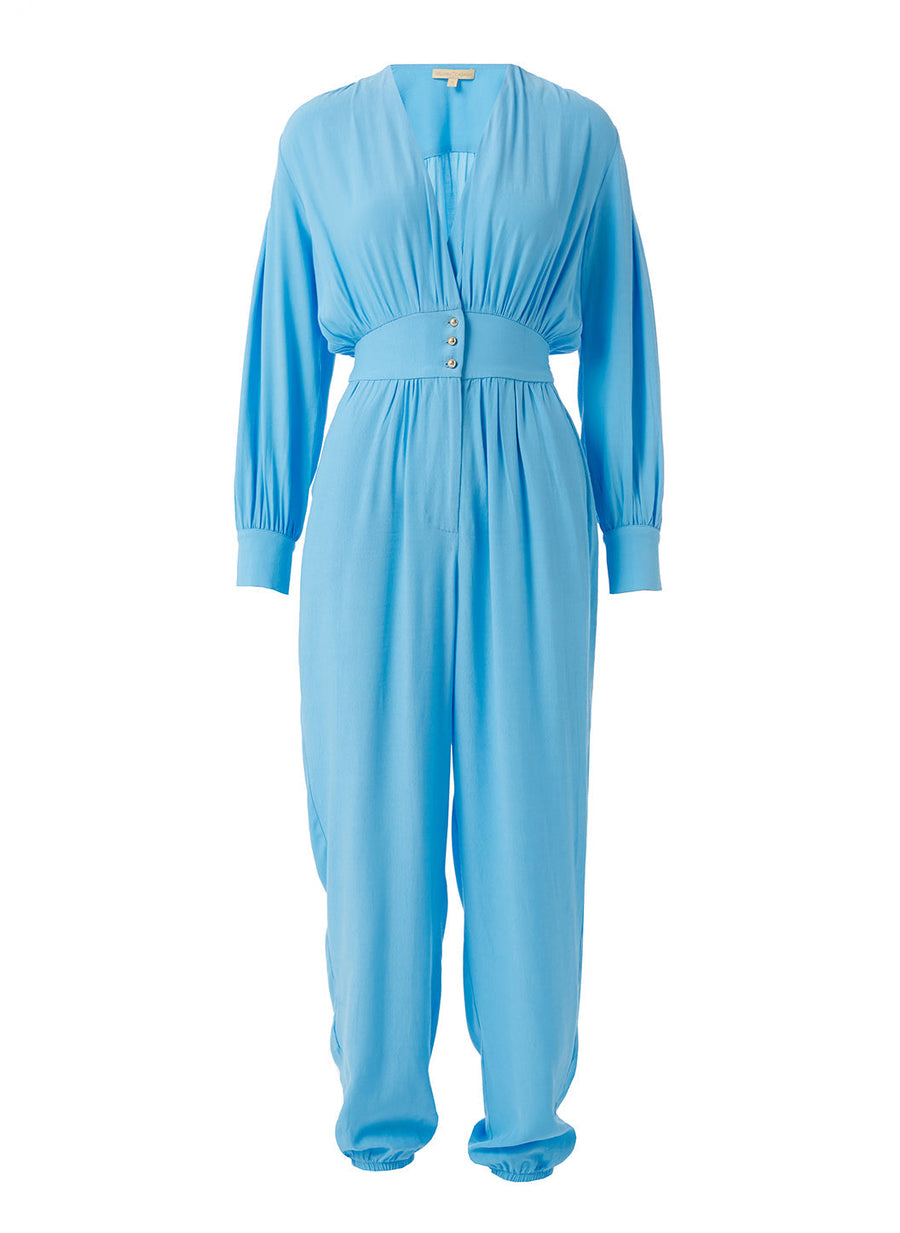 Ayana Blue Jumpsuit Cutout