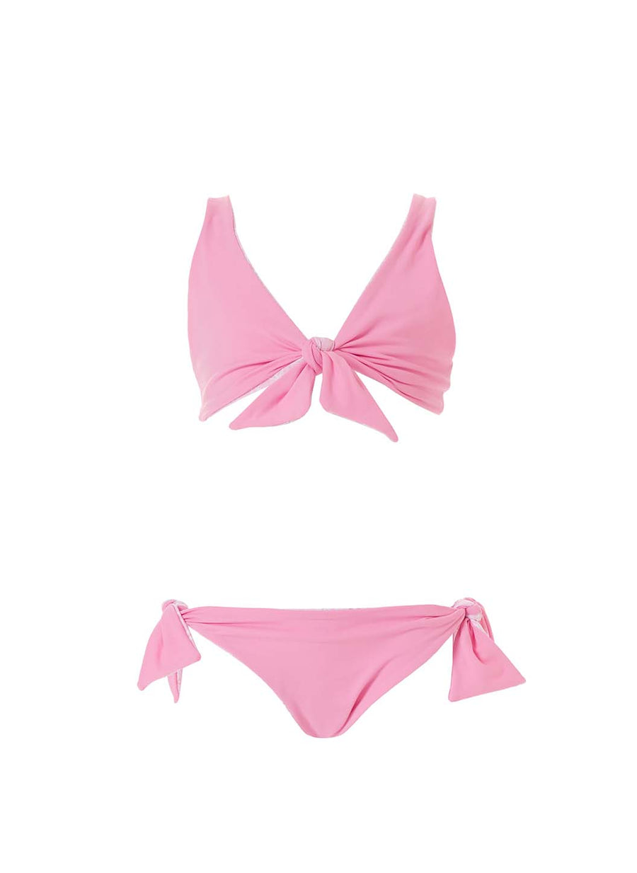 Baby Como Pink Paisley/Rose Reversible Triangle Bikini