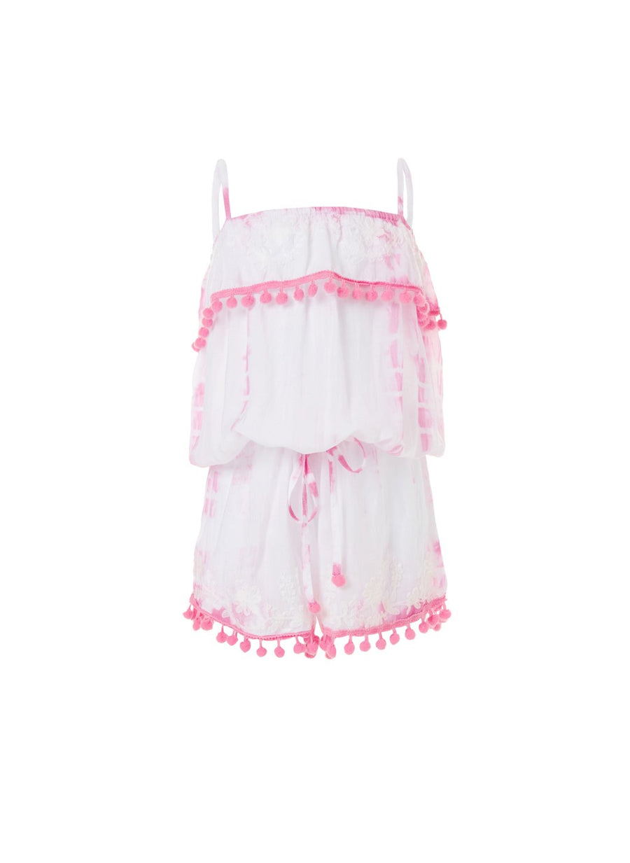 Baby Eisha Pale Pink Tie Dye Playsuit